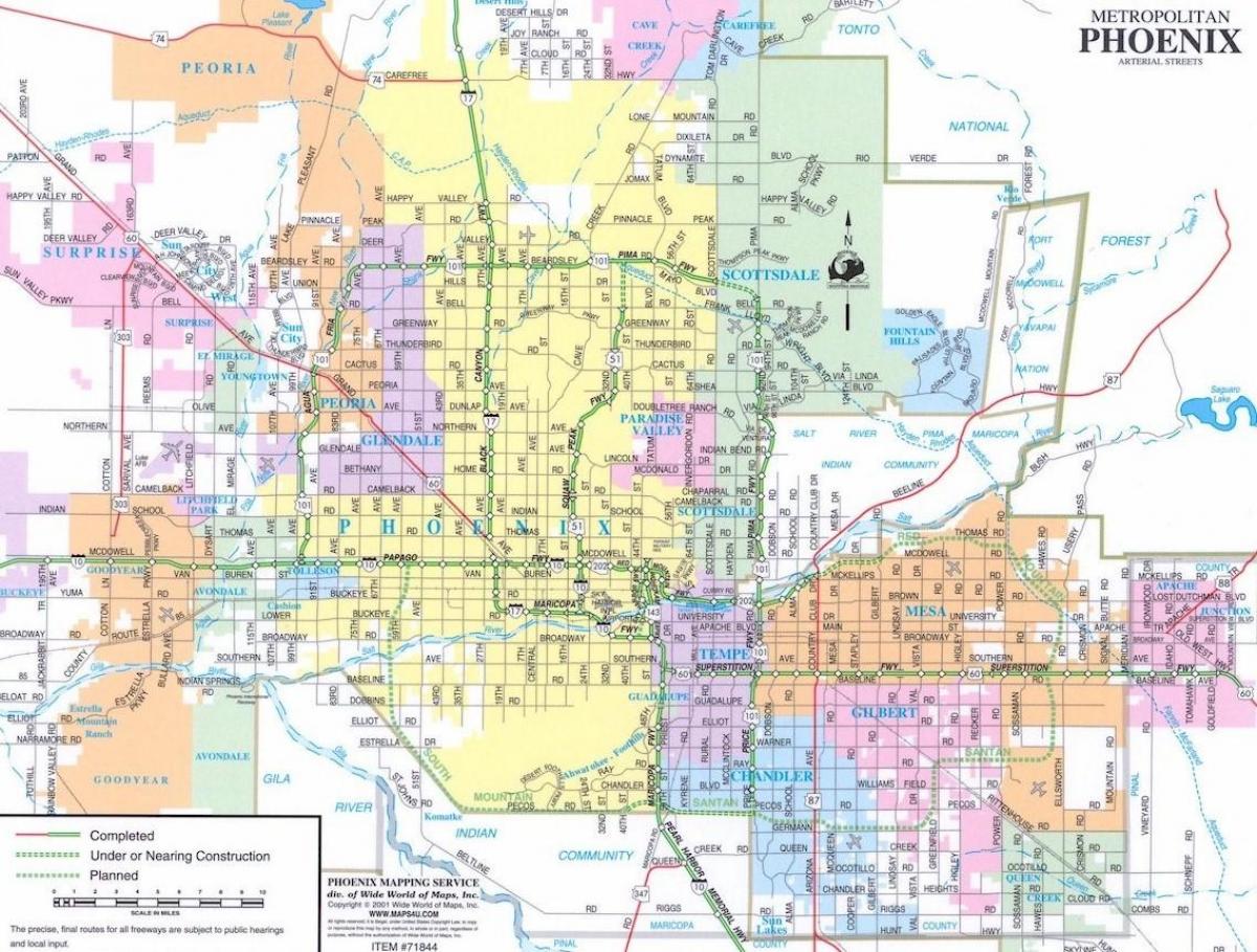 Феникс мапи града Аризона